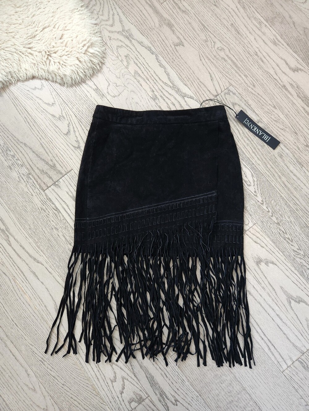 BLANK NYC leather mini skirt with flinge Size 24